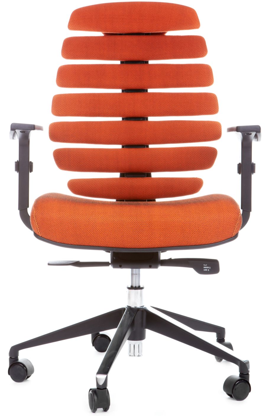 kancelářská židle FISH BONES černý plast,oranžová látka SH05 gallery main image
