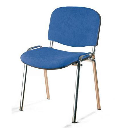 židle ISO čalouněná modrá, kostra chrom SLEVA č.92