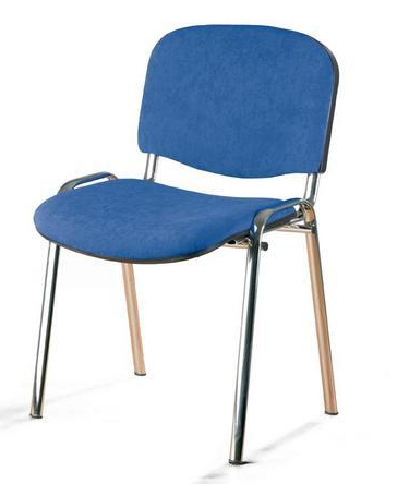 židle ISO čalouněná modrá, kostra chrom SLEVA č.92 gallery main image