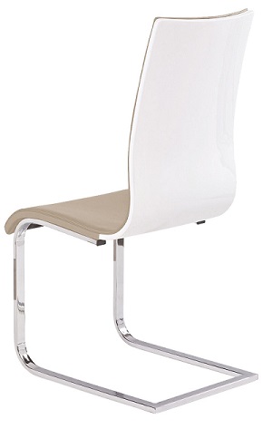 jídelní židle K104 bílá/tmavě béžová látka
