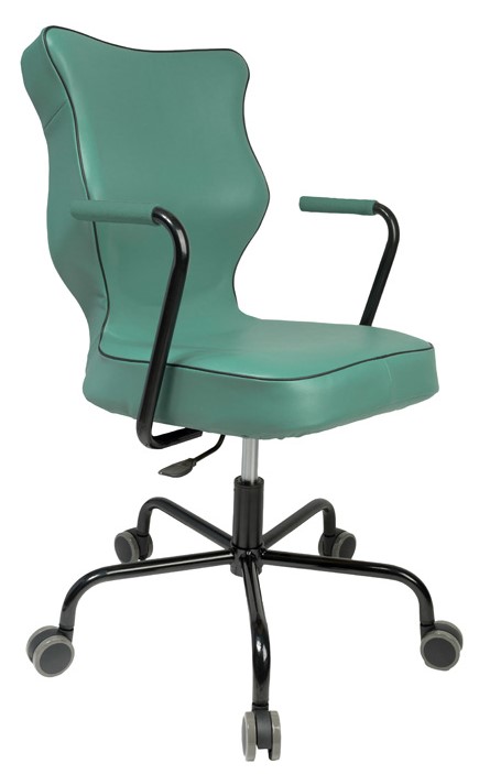 Entelo, židle Pro Tubo, koženka zelená, pevné područky