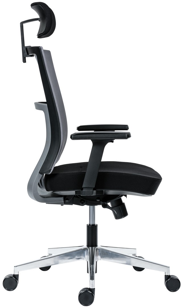Antares, kancelářská židle Next PDH černá s podhlavníkem