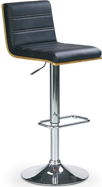 barová židle H31 halmar černá eko kůže překližka a chromovaná ocel výškově stavitelná