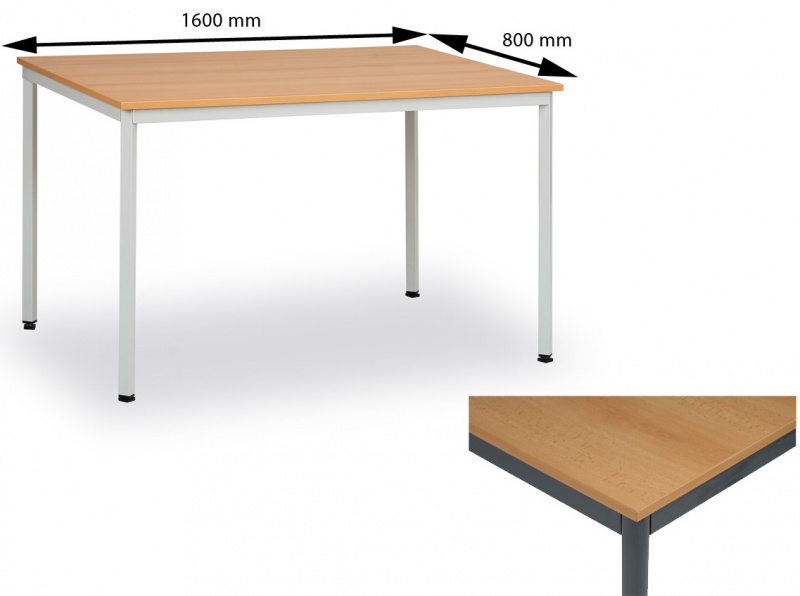 Jídelní stůl 160 x 80 cm deska buk