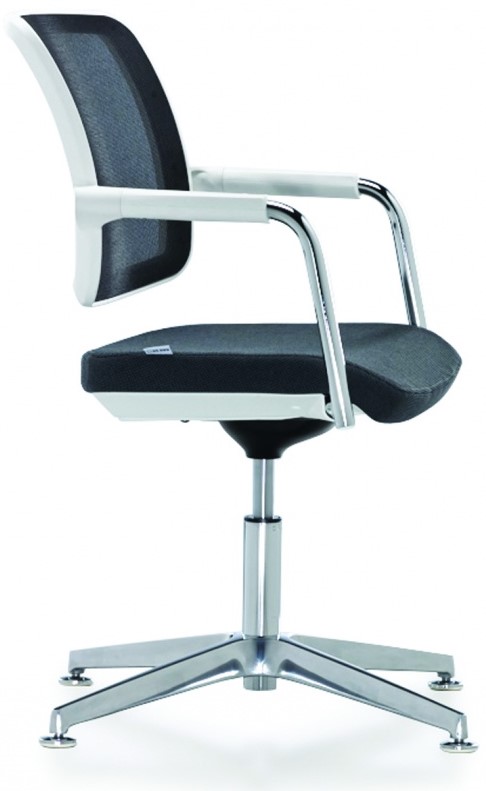 konferenční židle Flexi FX 1162 od RIM v bílém provedení čalouněný sedák síťované opěradlo