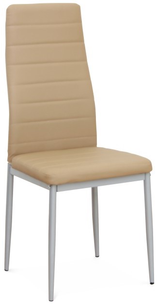 jídelní židle COLETA NOVA béžová ekokůže/stříbrná podnož