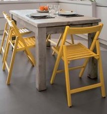 skládací stolička SMART PRÍRODNÉ žltá
