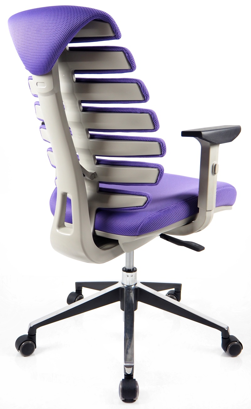 kancelářská židle FISH BONES šedý plast, FX2054-06 fialová