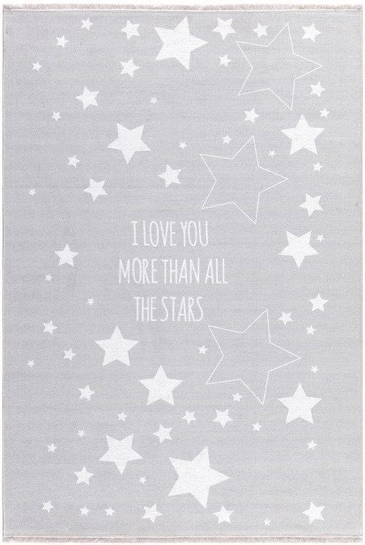 Dětský koberec LOVE YOU STARS šedá/bílá 140x190 cm