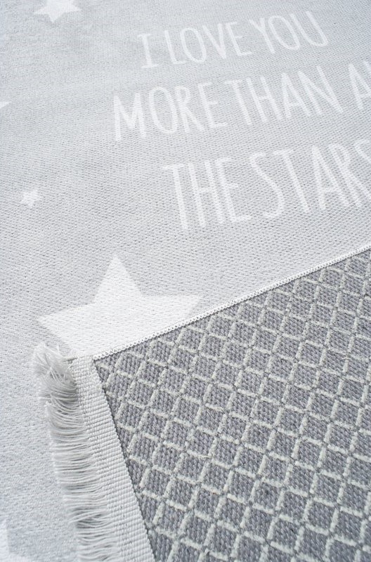 Dětský koberec LOVE YOU STARS šedá/bílá 140x190 cm