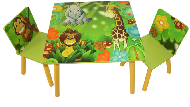 Dětský stůl s židlemi JUNGLE