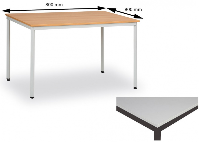 Jídelní stůl 160 x 80 cm deska šedá