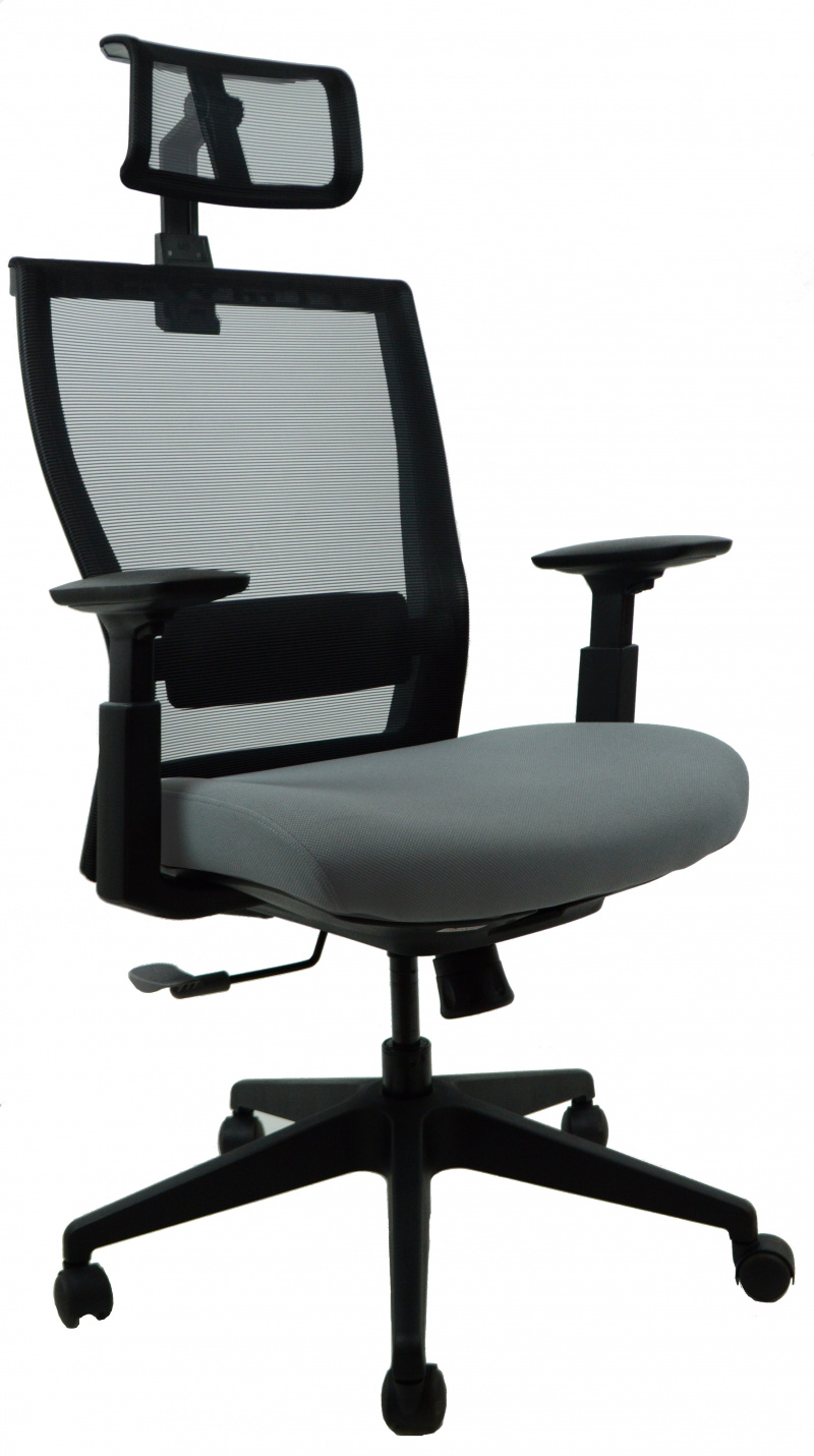 Kancelářská židle M5 černý plast, černo-šedá