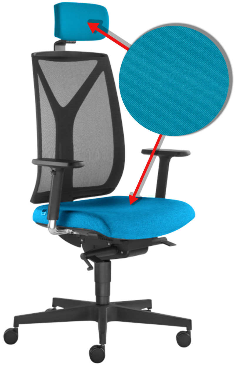 Kancelářská židle LEAF 503-SYS s podhlavníkem, modro-černá