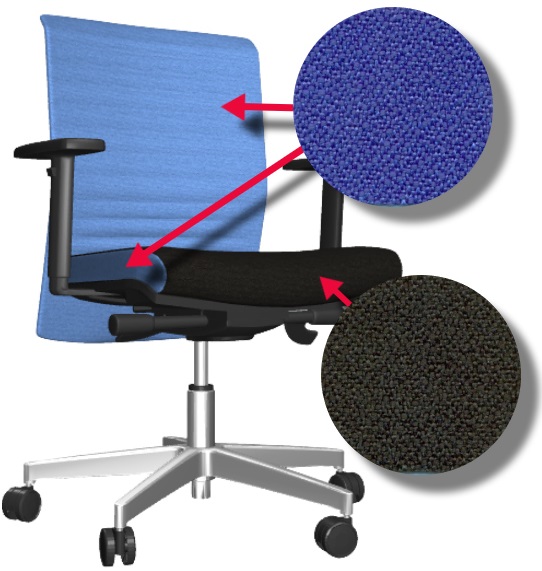 kancelářská židle REFLEX NEW ŠÉF, T-SYNCHRO, černá-modrá, vzorkový kus OSTRAVA