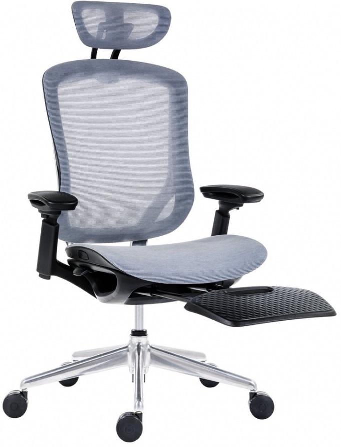 Kancelářská židle BAT NET + FOOTREST šedá