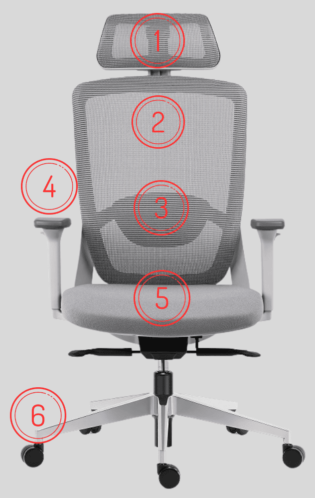 2PACK Ergonomická kancelářská židle ARTEA šedá, sezení 8 hodin denně (2 ks)