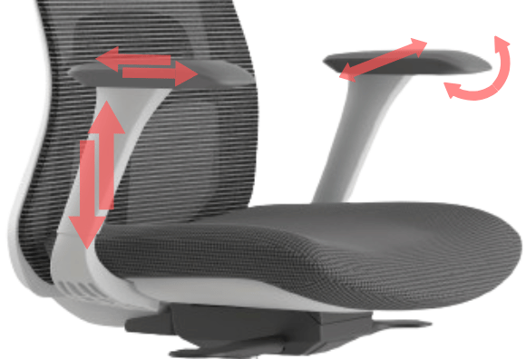 Kancelářská židle WISDOM, šedý plast, světle šedá, ergonomická, 8–12 hodin denně