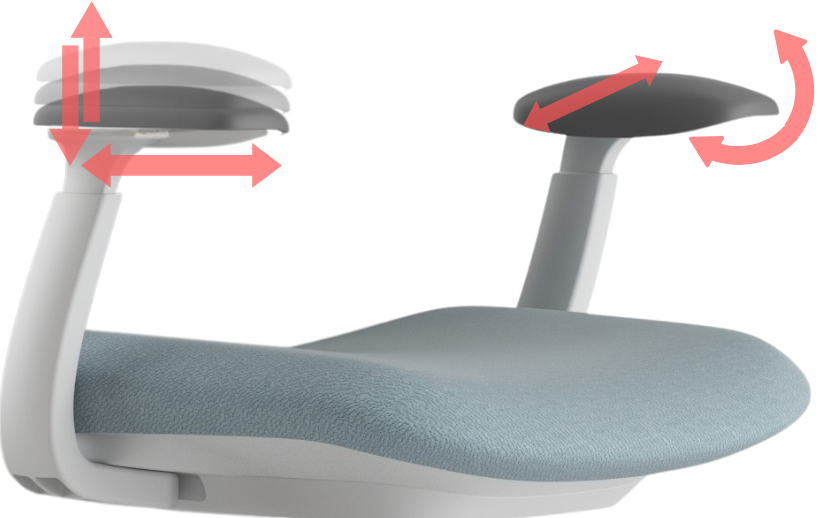 Kancelářská židle BESSEL šedý plast, modrá, ergonomická, 8-12 hodin denně