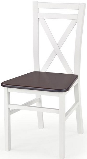 židle DARIUSZ 2 bílá/tm. ořech halmar