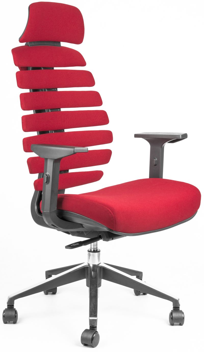 kancelářská židle FISH BONES PDH černý plast, červená 26-68