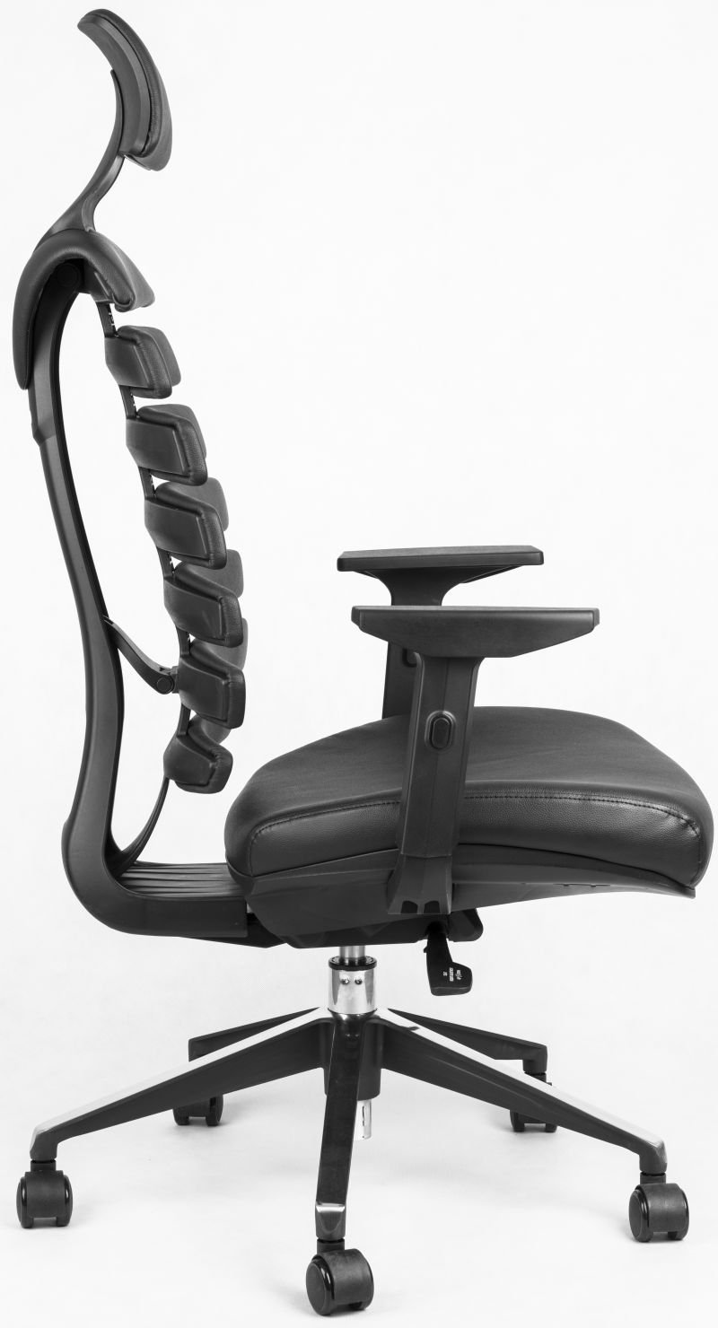 kancelářská židle FISH BONES PDH černý plast, černá kůže