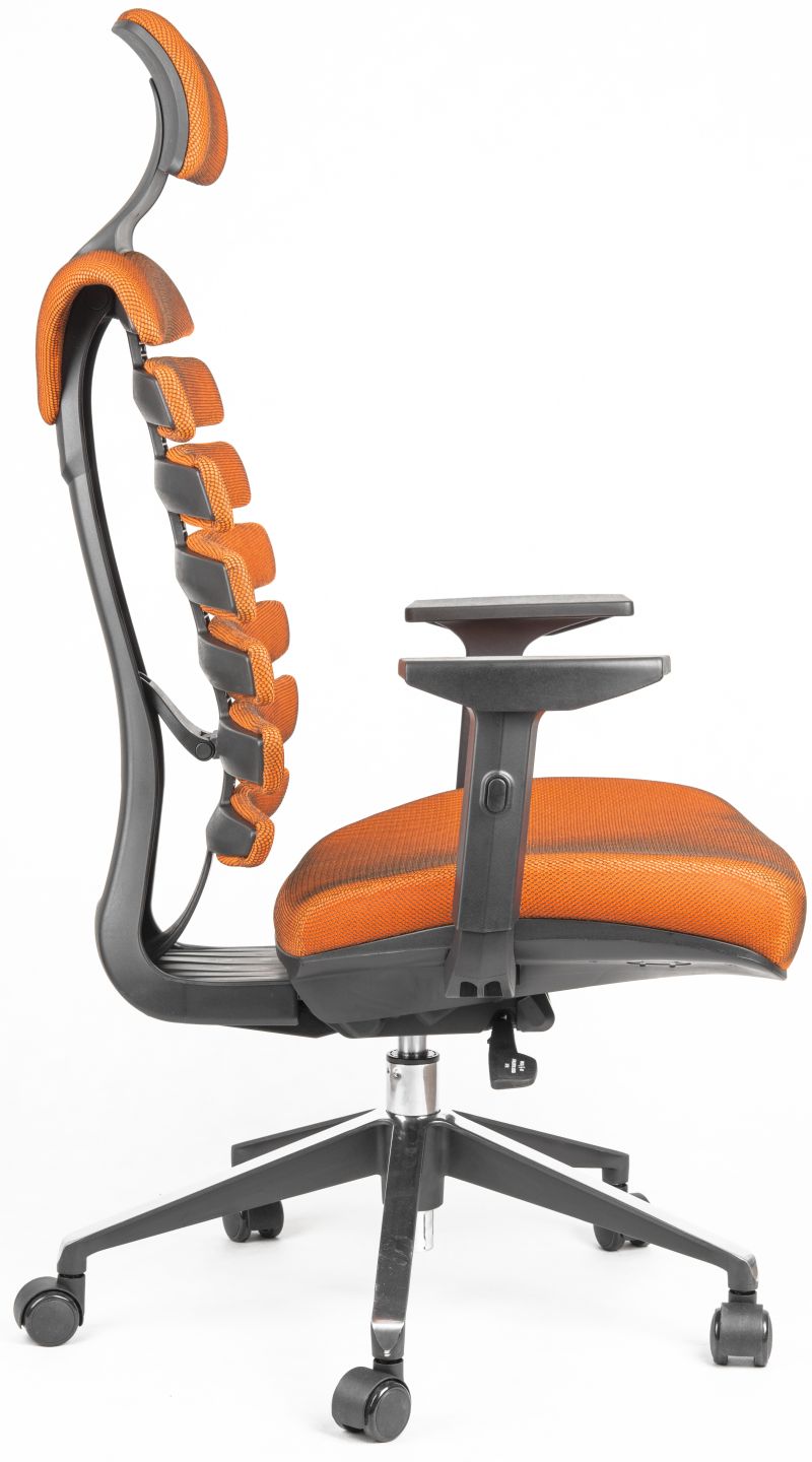 kancelářská židle FISH BONES PDH černý plast, oranžová SH05