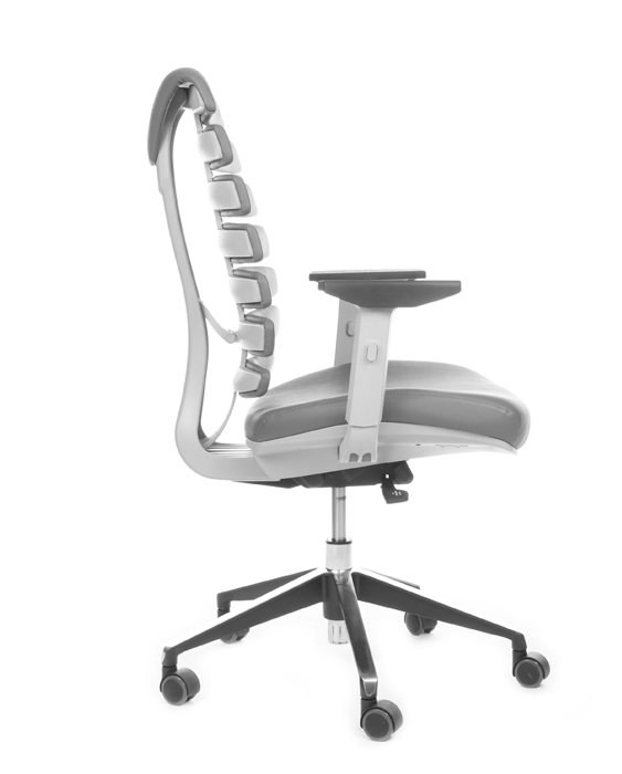 kancelářská židle FISH BONES šedý plast,šedá látka s černou mřížkou SH04