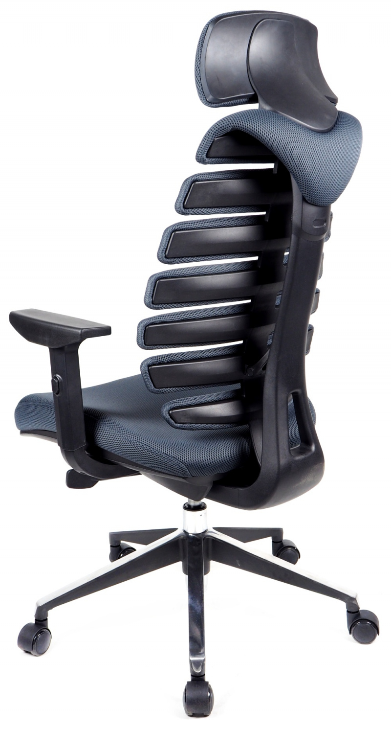 kancelářská židle FISH BONES PDH černý plast, šedá  TW12