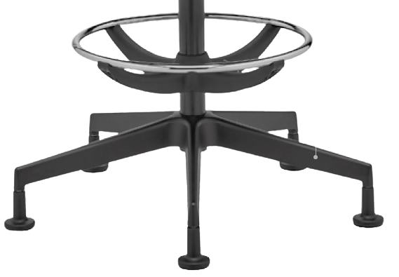 Nožní kolo chrom s kluzáky (výška sedáku 58,5 - 78,5 cm)