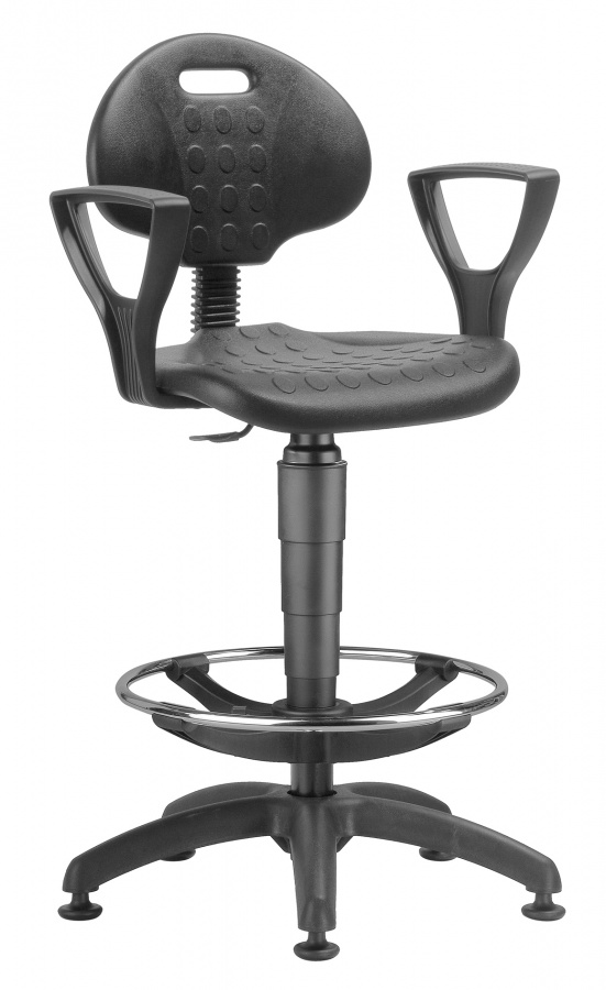 dílenská židle 1290 3059 PU NOR, plast, extend, kluzáky