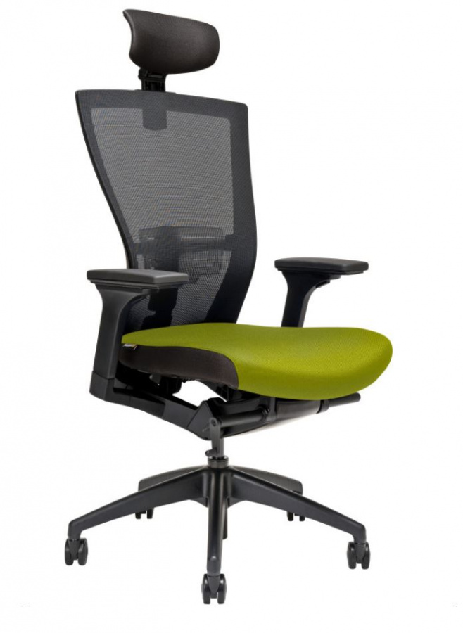Levně OFFICE MORE kancelářská židle MERENS BLACK s podhlavníkem