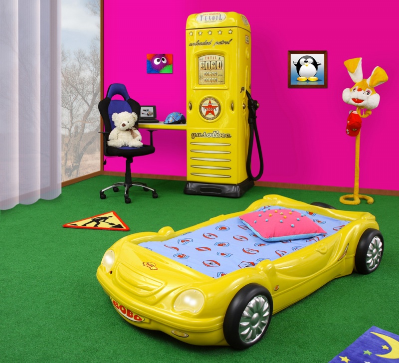dětská auto postel BOBO žlutá gallery main image