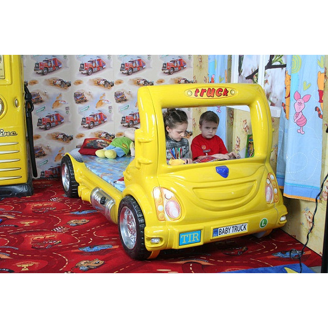 dětská auto postel TRUCK žlutá