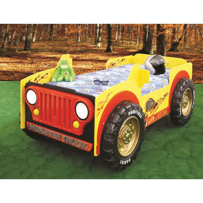 dětská auto postel Monster truck-žlutá