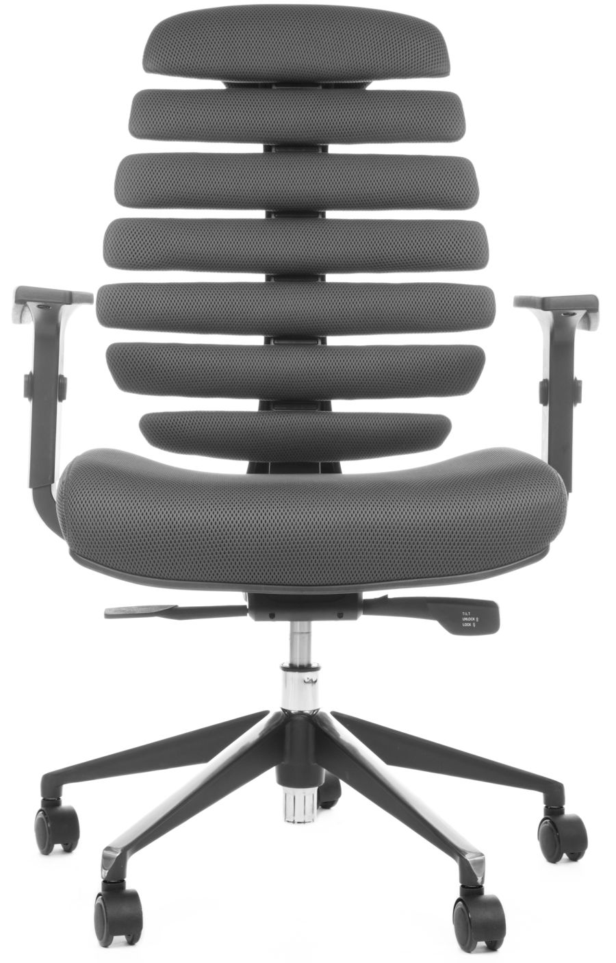 kancelářská židle FISH BONES černý plast, šedá látka TW12 gallery main image