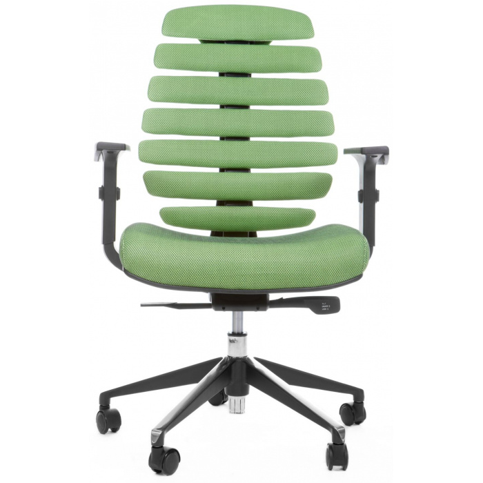 kancelářská židle FISH BONES černý plast, zelená látka SH06
