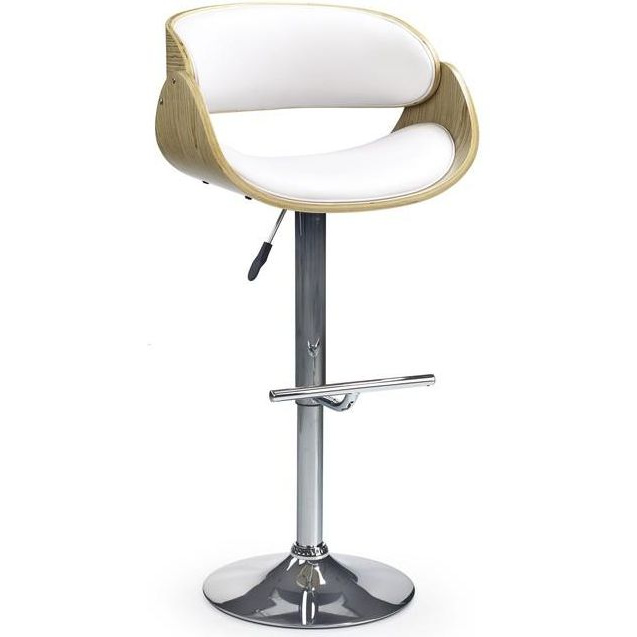 barová židle H43 dub/ bílá