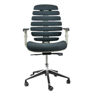 kancelárska stolička FISH BONES šedý plast, čierna látka 26-60