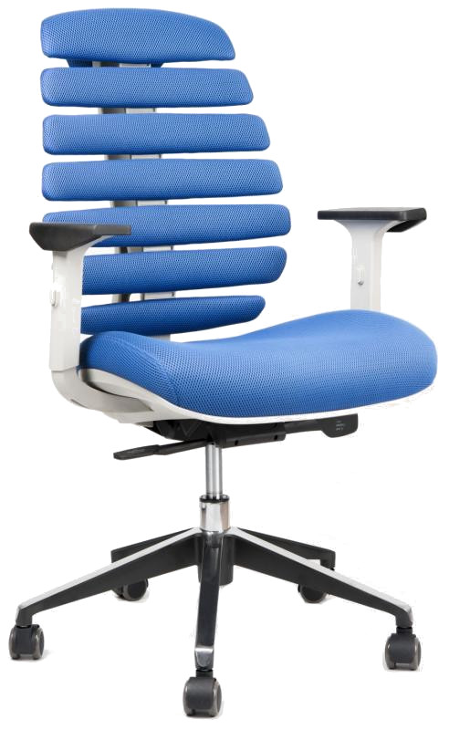 kancelářská židle FISH BONES šedý plast,modrá látka MESH TW10 gallery main image