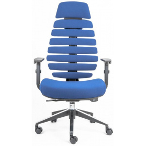 kancelárska stolička FISH BONES PDH čierny plast, modrá 26-67 