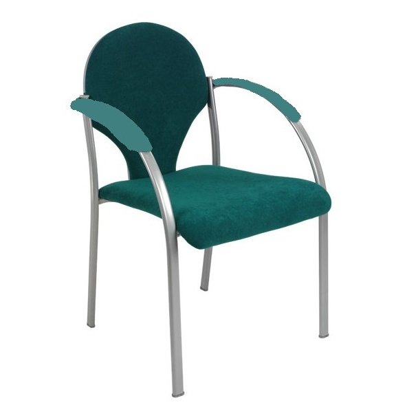 židle NEON šedý plast, čalouněné područky