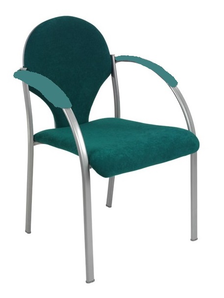 židle NEON šedý plast, čalouněné područky gallery main image