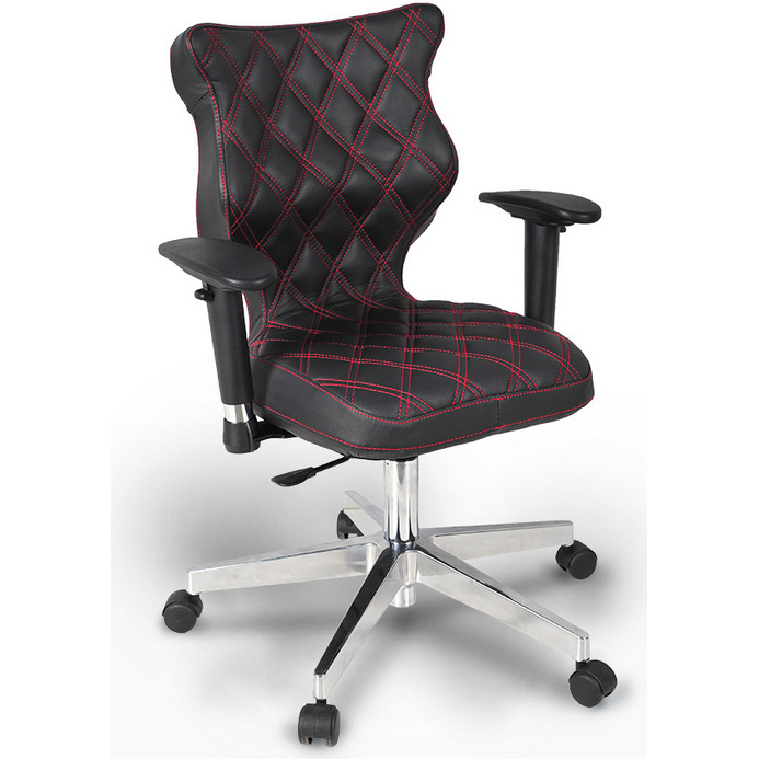 Židle VERO velikost 5 černo-červená károvaná, chromový kříž