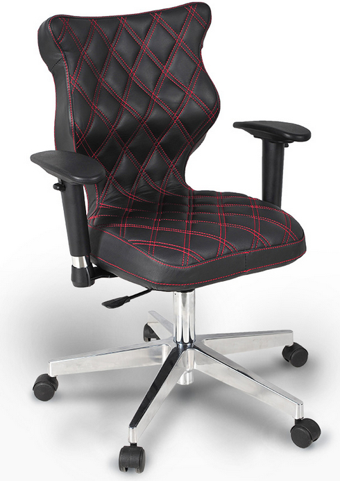 Židle VERO velikost 5 černo-červená károvaná, chromový kříž gallery main image