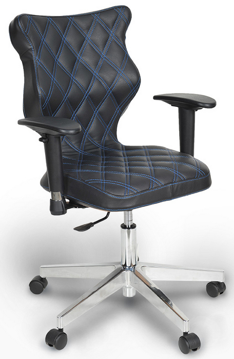 Židle VERO velikost 6 černo-modrá károvaná, chromový kříž gallery main image
