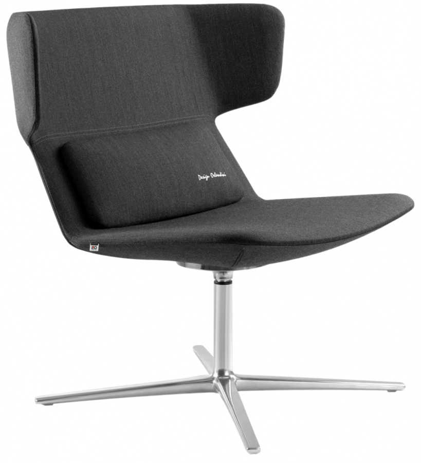 Levně LD SEATING Designové křeslo FLEXI LOUNGE, FL-L-N6, leštěný hliník