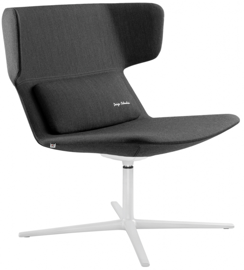 Levně LD SEATING Designové křeslo FLEXI LOUNGE, FL-L-N0, bílá podnož