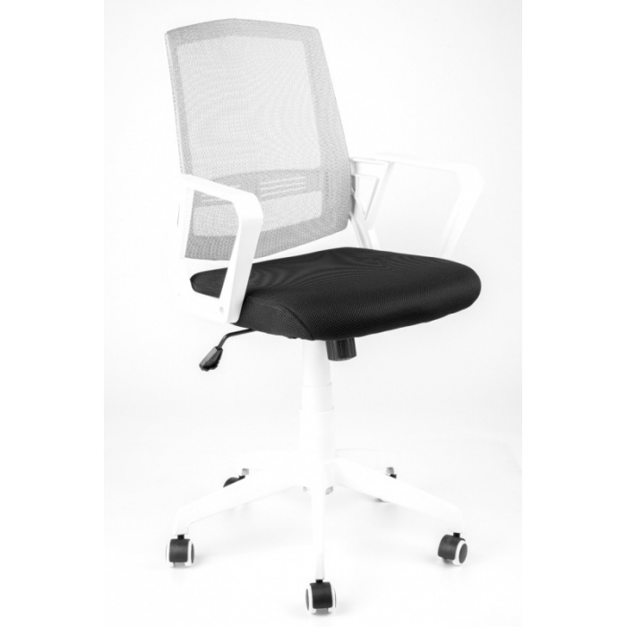 židle SUN, bílé područky, bílý opěrák, černý sedák