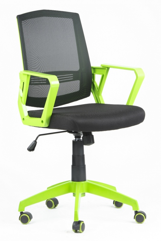 židle SUN, zelené područky, černý opěrák, černý sedák gallery main image